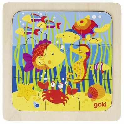 GOKI Holzpuzzle On the road 9 Teile