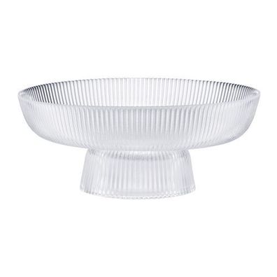 Tortenplatte Kuchenplatte Servierplatte auf Fuß Curly 25 cm transparent Ambition