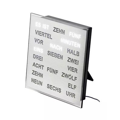 AMS - 1242 - Wand- Tischuhr - Quarz - Wortuhr - 20x20cm