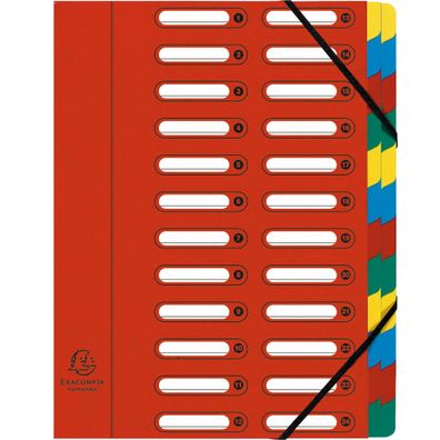Ordnmappe 24tlg A4 Harmonika rot