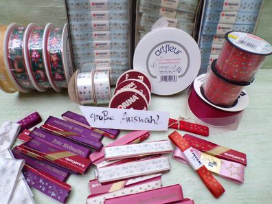 Weihnachten DM-Zeit Schleifenband Ziehschleife Drahtkante Kräuselband