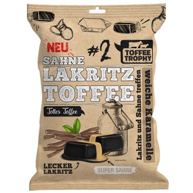 Toffee Trophy Sahne Lakritz einzeln verpackte weiche Toffees 200g