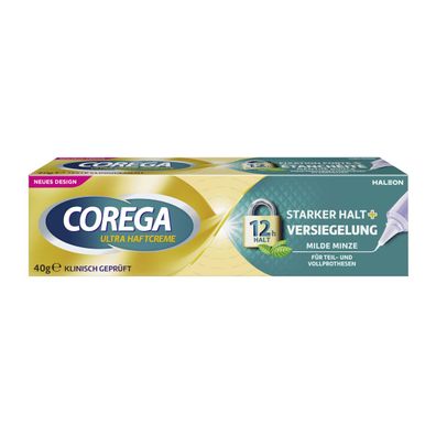 Corega Ultra Haftcreme starker Halt und Versiegelung Packung 40g