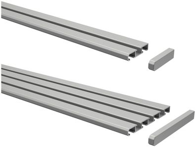 Interdeco Gardinenschiene Slimline Silbergrau