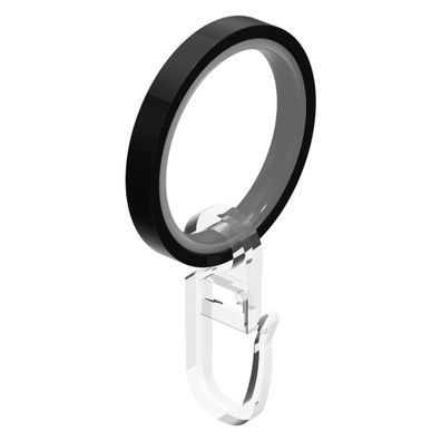 Interdeco Ringe mit Einlage 35/28 mm für Stange 20 mm Ø Schwarz