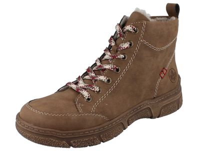 RIEKER Damen Kurzstiefel braun Lederimitat
