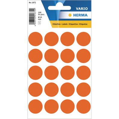 HERMA Markierungspunkt VARIO 19mm Papier rot 100 Etik./Pack
