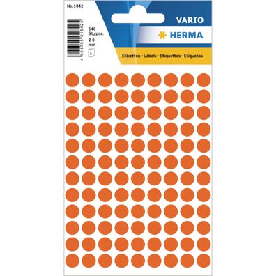 HERMA Markierungspunkt VARIO 8mm Papier rot 540 Etik./Pack