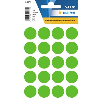 HERMA Markierungspunkt VARIO 19mm Papier grün 100 Etik./Pack