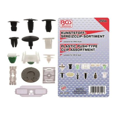 BGS-8129 Verkleidungs-Clip-Sortiment für VW Fahrzeuge, 255-tlg