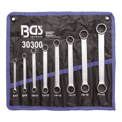 BGS-30300 Doppel-Ringschlüssel-Satz, extra flach, 6-22 mm, 8-tlg