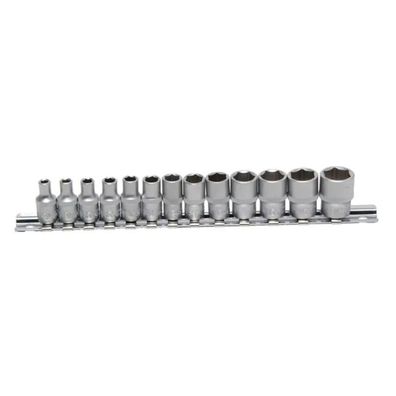 BGS-9102 Steckschlüssel-Einsatz-Set, 6,3 (1/4), 6-kant, 4 - 14 mm, 13-tlg