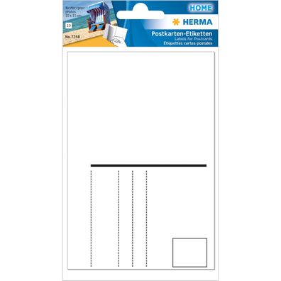 Herma Postkartenetiketten permanent haftend 95 x 145 mm weiss 10 Etik