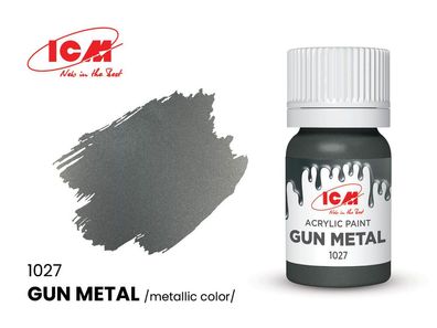 ICM 1027 Metallic COLORS Gun metal bottle 12 ml - NEU