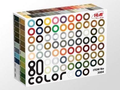 ICM 3004 Acrylic paint set 80 pcs (77 color + 3 varnishes) 80 x 12 ml - NEU
