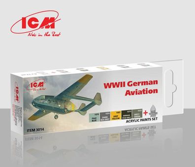 ICM 3014 Acrylic Paint Set for German aviation after 1943 6 x12 ml - NEU