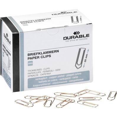 Durable Briefklammer 26mm ku 1000St verkupfert