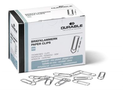 Durable Briefklammer 26mm vz 1000St verzinkt