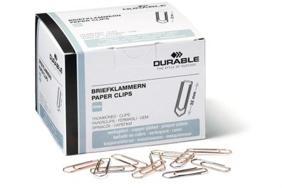 Durable Briefklammer 32mm ku 1000St verkupfert
