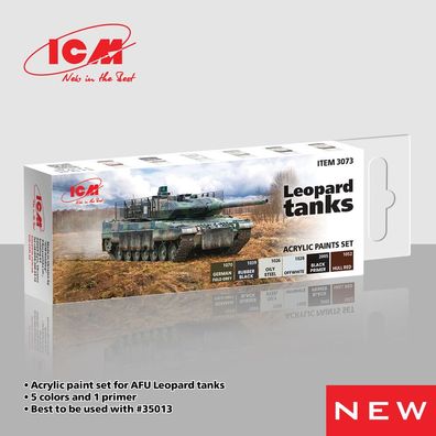 ICM 3073 Acrylic paint set for Leopard tanks - NEU