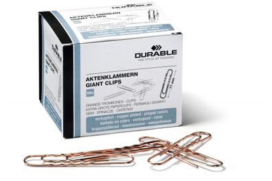 Durable Briefklammer 77mm ku 100St runde Form verkupfert