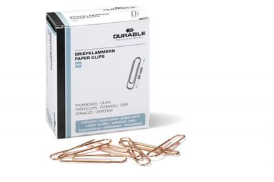 Durable Briefklammer 50mm verkupfert Runde Form glattes Material