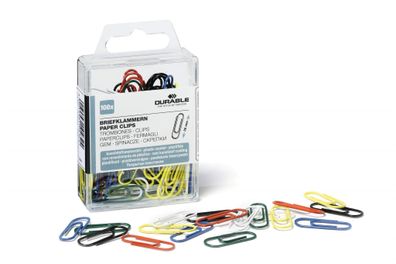 Durable Briefklammer 26mm f. sort 100St farbig kunststoffummantelt