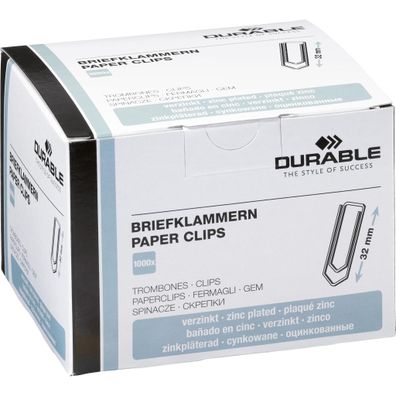 Durable Briefklammer 32mm vz 1000St verzinkt