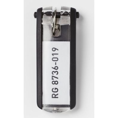 Durable Schlüsselanhänger sw 6St KEY CLIP beschriftbar