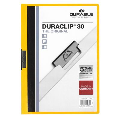 Durable Klemm-Mappe Duraclip 30 A4 ge für 30 Blatt transp Deckblatt