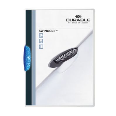 Durable Klemm-Mappe Swingclip d bl für 30 Blatt transp Deckblatt