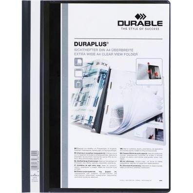 Durable Angebotshefter Duraplus A4 sw transp Deckblatt mit Tasche