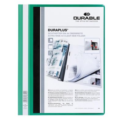 Durable Angebotshefter Duraplus A4 gn transp Deckblatt mit Tasche