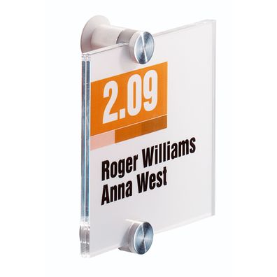 Durable Türschild Crystal Sign 105x105 a. Acrylglas m 2 Beschr. folien