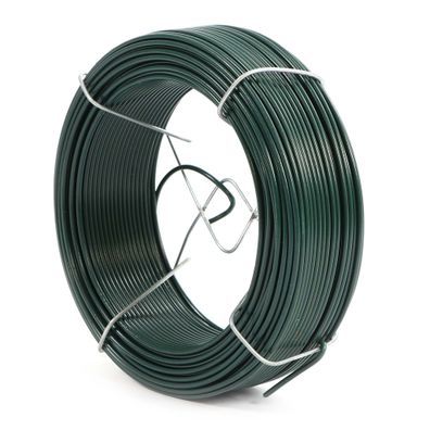 Wiltec Gartendraht grün Ø1,15mm Bindedraht 50m Stahl verzinkt PVC Pflanzendraht