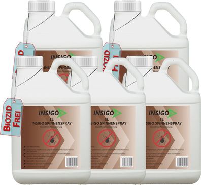 INSIGO 5x5L Anti Spinnenspray Mittel Schutz Abwehr vertreiben gegen Spinnen frei ex