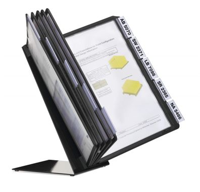 Durable Sichttafelsystem VARIO TABLE mit 10 Tafeln A4 sw