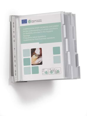Durable Sichttafelsystem Function safe Wandhalter u 10 Zip-Tafeln A4