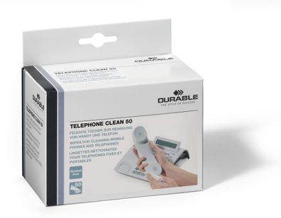 Durable Reinigungstuch f Telefon 50St 50 einzeln verpackte Tücher