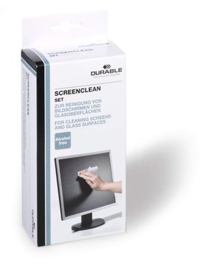 Durable Reinigungsmittel Screenclean Set Sprühreiniger und Tücher