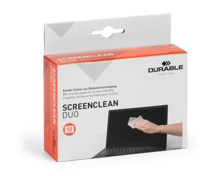 Durable Reinigungstuch Screenclean Duo Feucht/Trockenreinigungstücher