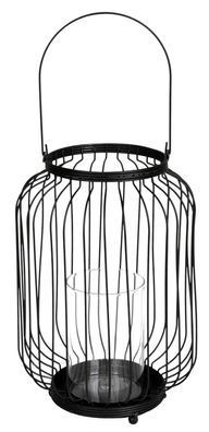 Metall-Laterne mit Glaseinsatz Kerzenhalter Glaslaterne Kerzenständer Hängelampe