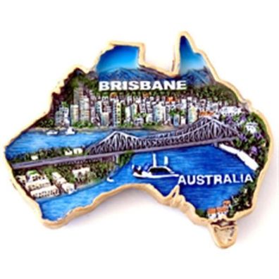 Magnet Australien Map 'Brisbane' 8 cm 1 St