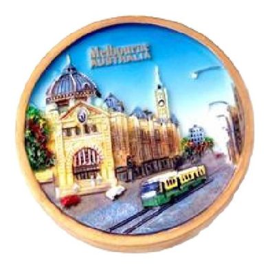 Magnet 'Melbourne Australia' rund 7 cm 1 St
