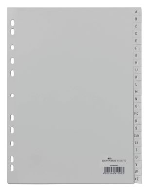 Durable Ordnerregister A4 hoch A-Z gr PP 24-tlg. Universallochung