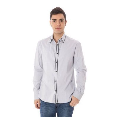 Costume National Azzurro Cotton Men Shirt