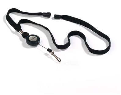 Durable Textilband m Ausweishalter sw Band in 10mm Breite