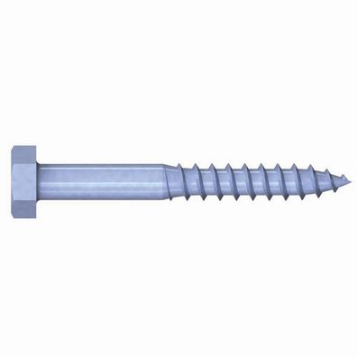 Schlüsselschrauben verzinkt, 6 x 50 Paket 200 Stück DIN 571 Stahl blau passiviert