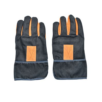 Esschert Design Denim Garten Handschuhe Leder Jeans blau Schutz Arbeits Trend