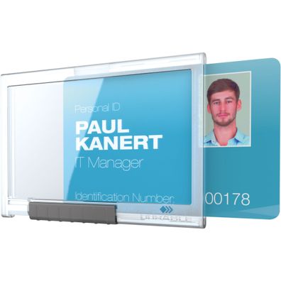 Durable Kartenhalter 54x87 tr 10St Pushbox MONO hoch+quer
